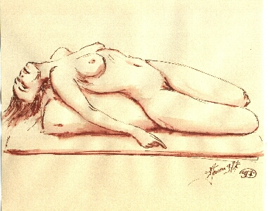 esquisse de nu en atelier.